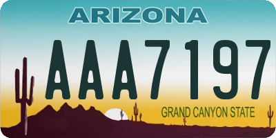 AZ license plate AAA7197