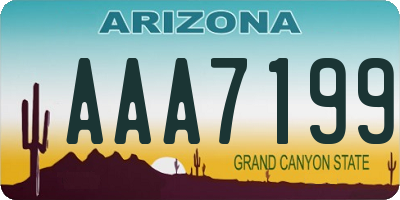 AZ license plate AAA7199