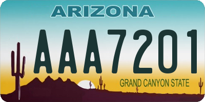 AZ license plate AAA7201