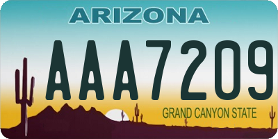 AZ license plate AAA7209