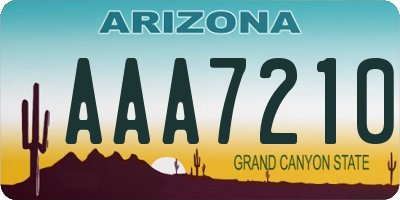 AZ license plate AAA7210