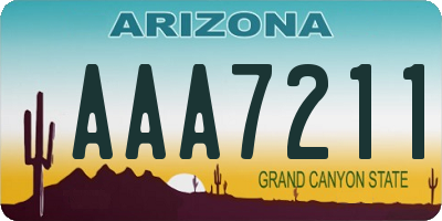 AZ license plate AAA7211