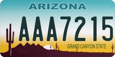 AZ license plate AAA7215