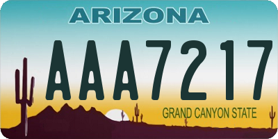 AZ license plate AAA7217