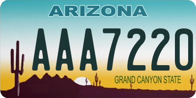 AZ license plate AAA7220