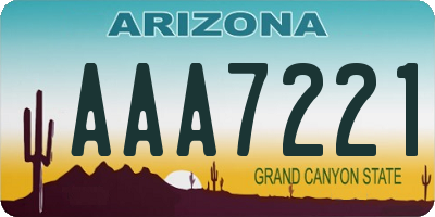 AZ license plate AAA7221