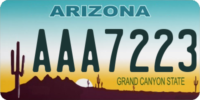 AZ license plate AAA7223