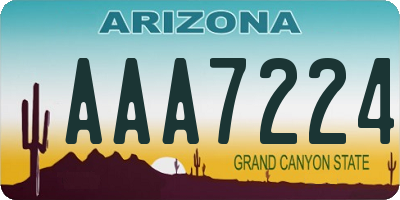 AZ license plate AAA7224