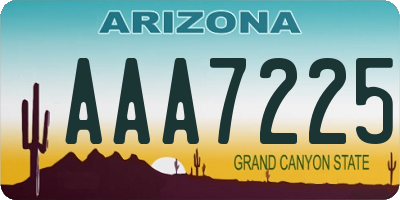 AZ license plate AAA7225