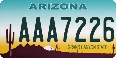 AZ license plate AAA7226