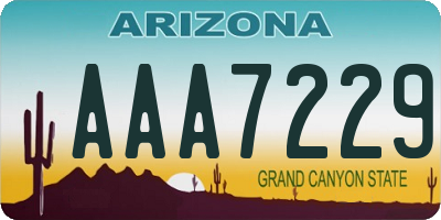 AZ license plate AAA7229