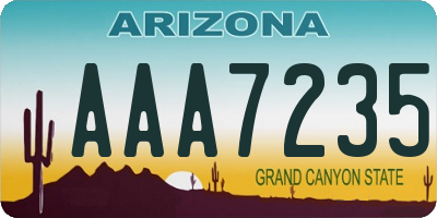 AZ license plate AAA7235