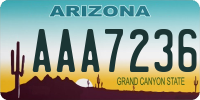 AZ license plate AAA7236