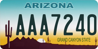 AZ license plate AAA7240