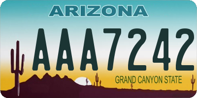 AZ license plate AAA7242