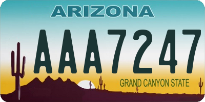 AZ license plate AAA7247