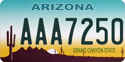 AZ license plate AAA7250