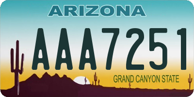 AZ license plate AAA7251