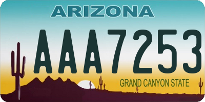 AZ license plate AAA7253