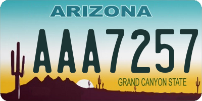 AZ license plate AAA7257