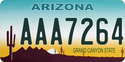 AZ license plate AAA7264