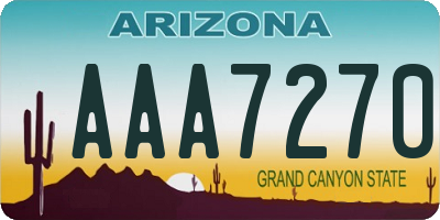 AZ license plate AAA7270