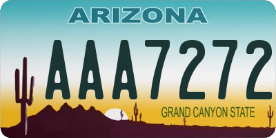 AZ license plate AAA7272