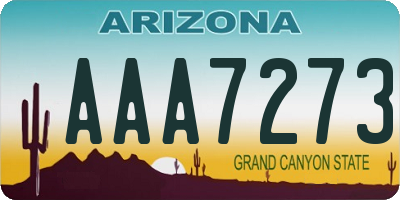 AZ license plate AAA7273