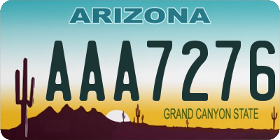 AZ license plate AAA7276