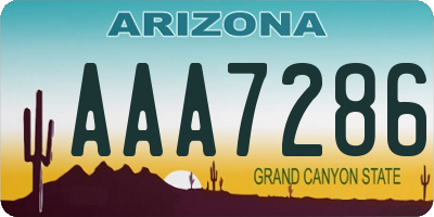 AZ license plate AAA7286