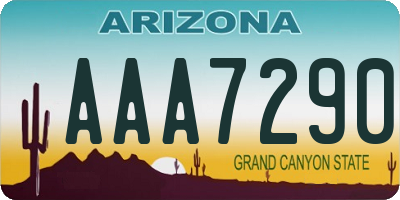 AZ license plate AAA7290