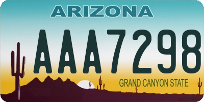 AZ license plate AAA7298