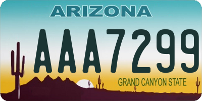 AZ license plate AAA7299