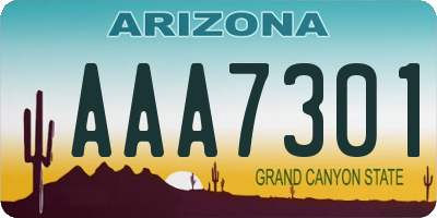 AZ license plate AAA7301