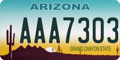 AZ license plate AAA7303