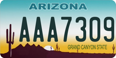 AZ license plate AAA7309