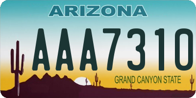 AZ license plate AAA7310