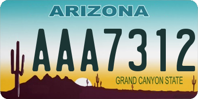 AZ license plate AAA7312