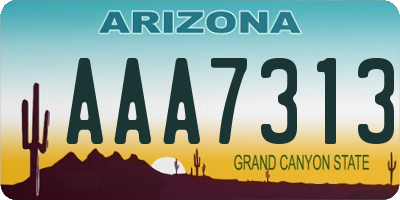 AZ license plate AAA7313