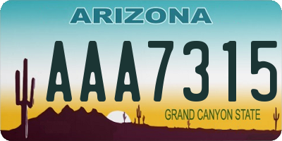 AZ license plate AAA7315