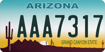 AZ license plate AAA7317