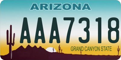 AZ license plate AAA7318