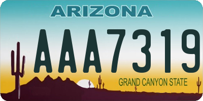 AZ license plate AAA7319