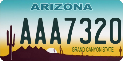 AZ license plate AAA7320