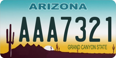 AZ license plate AAA7321