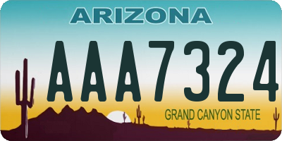 AZ license plate AAA7324