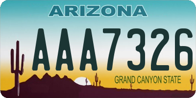 AZ license plate AAA7326