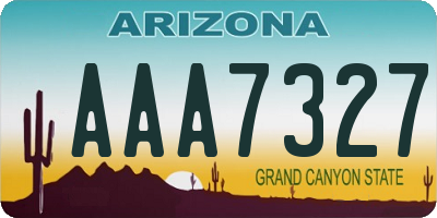 AZ license plate AAA7327