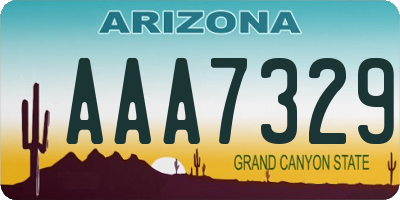 AZ license plate AAA7329