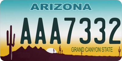 AZ license plate AAA7332